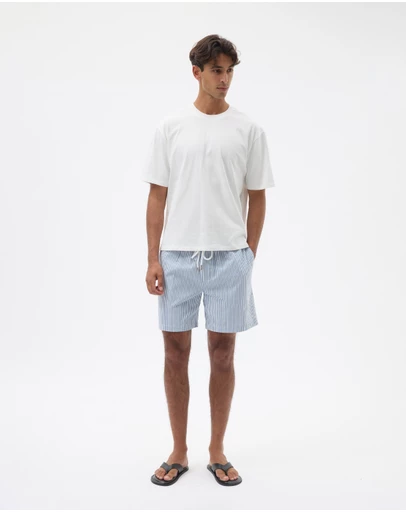 AERE - Striped Relaxed Shorts