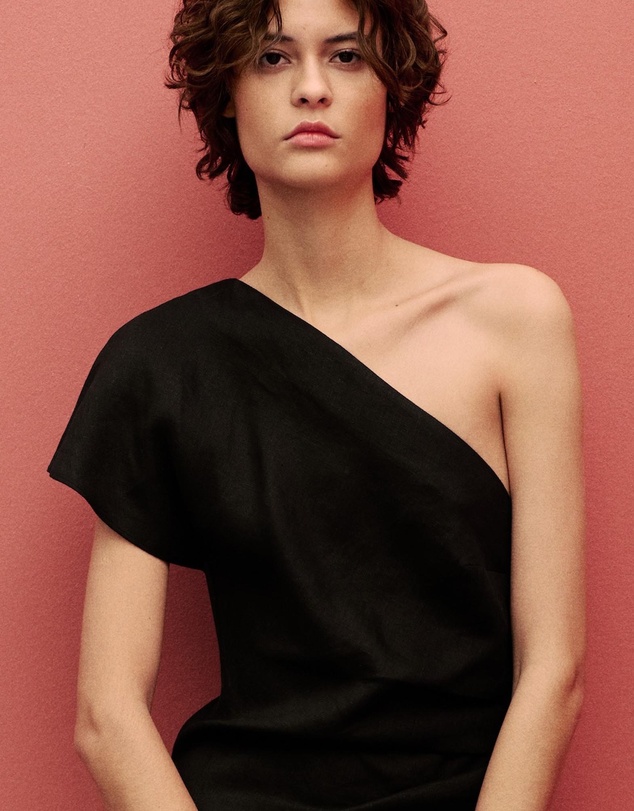 M.N.G - Rachel Asymmetrical Linen Dress