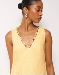 AERE - Jenna Linen Shift Mini Dress