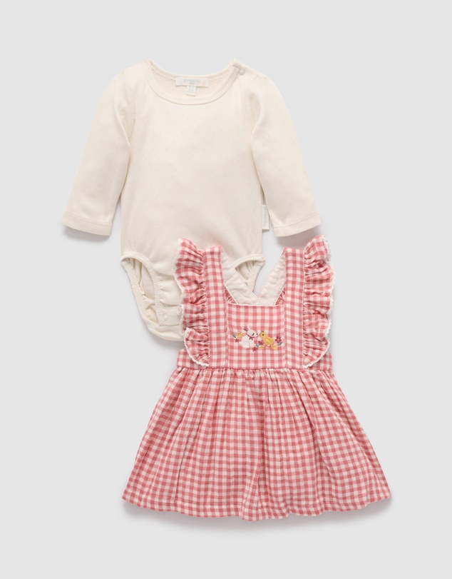 Purebaby - Gingham Pinnie Set -Kids-Babies