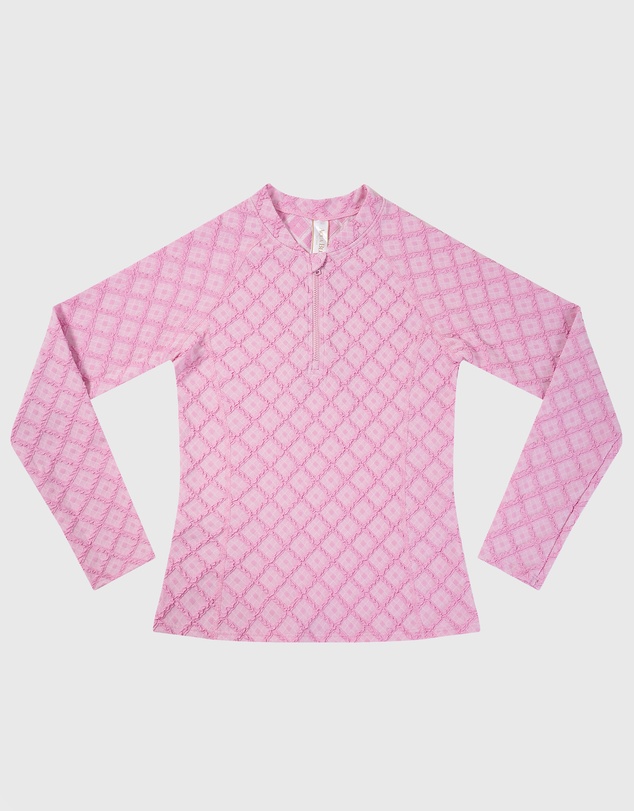 Aqua Blu Kids - Stepping Stones Pink Long Sleeve Rash Vest - Teens