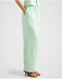 Forever New - Ally Linen Elastic Wide Leg Pants