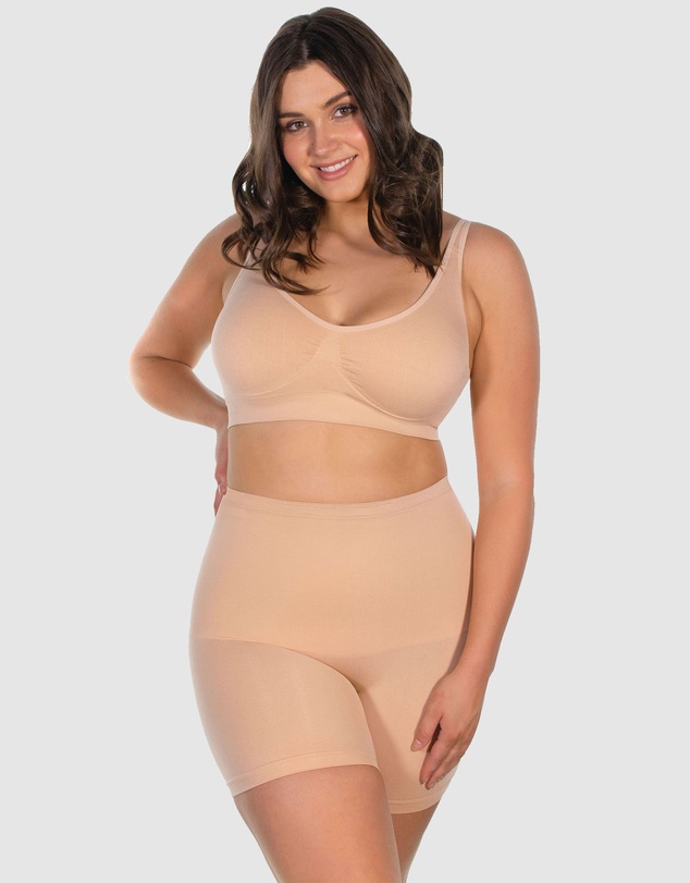 B Free Intimate Apparel - Targeted Tummy Control Stay-Up Shorts Silicone Band