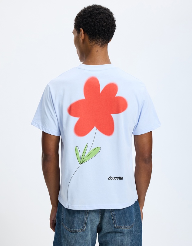 Doucette - Red Flower Trim Tee