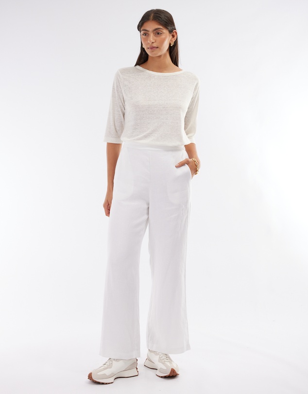 Amelius - Bronte Linen Three Quarter Jersey Top