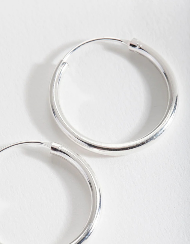 Lovisa - Sterling Silver Shiny 25mm Hoop Earrings