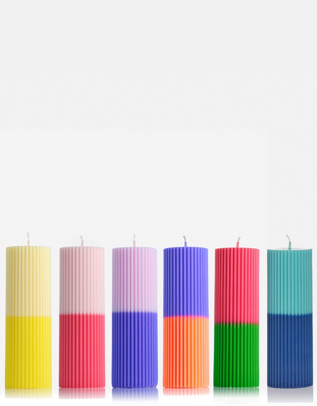 XRJ Celebrations - Pillar Two-Tone Lemonade Candle
