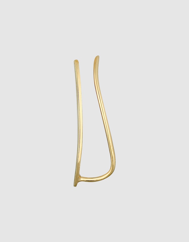 Elli Jewelry - Earrings Single Earclimber Ear Clamp Domed in 925 Sterling Silver Gold Plated