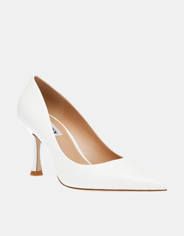Steve Madden - Can-Do White Leather Heels