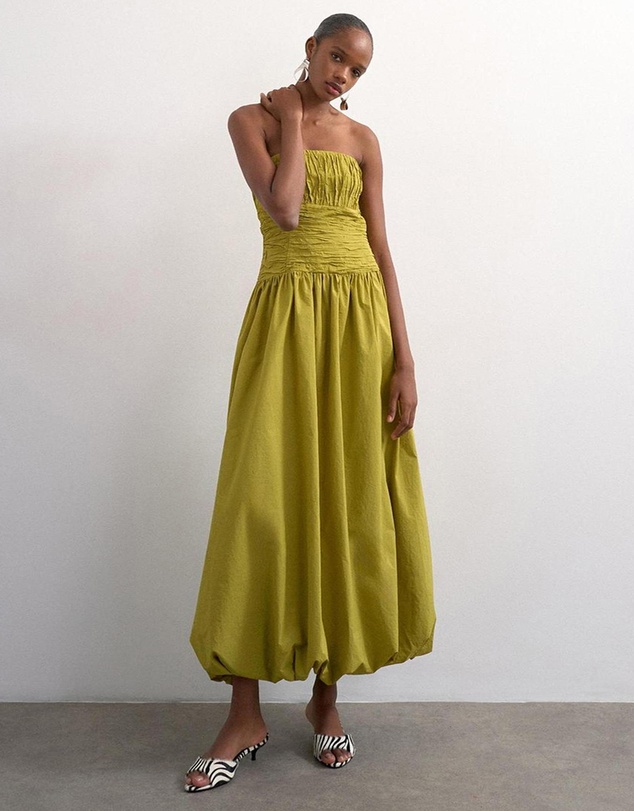 TOPSHOP - Tsluna Bubble Hem Maxi Dress Wvn