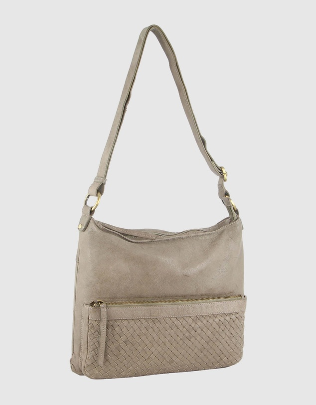Pierre Cardin - Woven Leather Flap Cross-Body Bag
