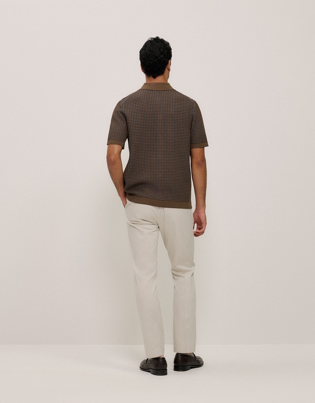 Trenery - Jacquard Geo Knit Shirt in Cocoa