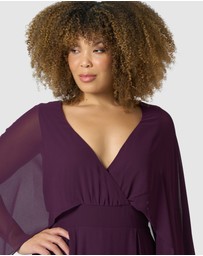 Pink Dusk by Curve Project - Electric Chemistry Cape Maxi Dress