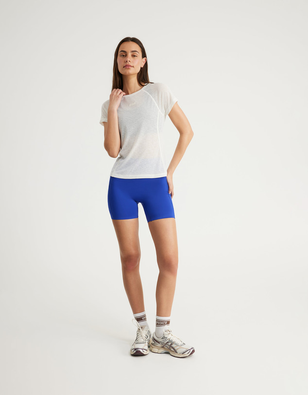 Upstate - Sheer Sport Mesh Panel Tee - Vintage White