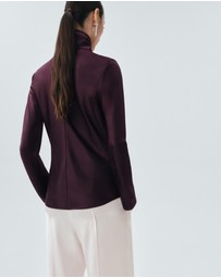M.N.G - High Collar Satin Blouse