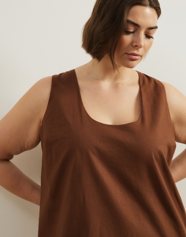 Atmos&Here Curvy - Luna Linen Blend Mini Dress