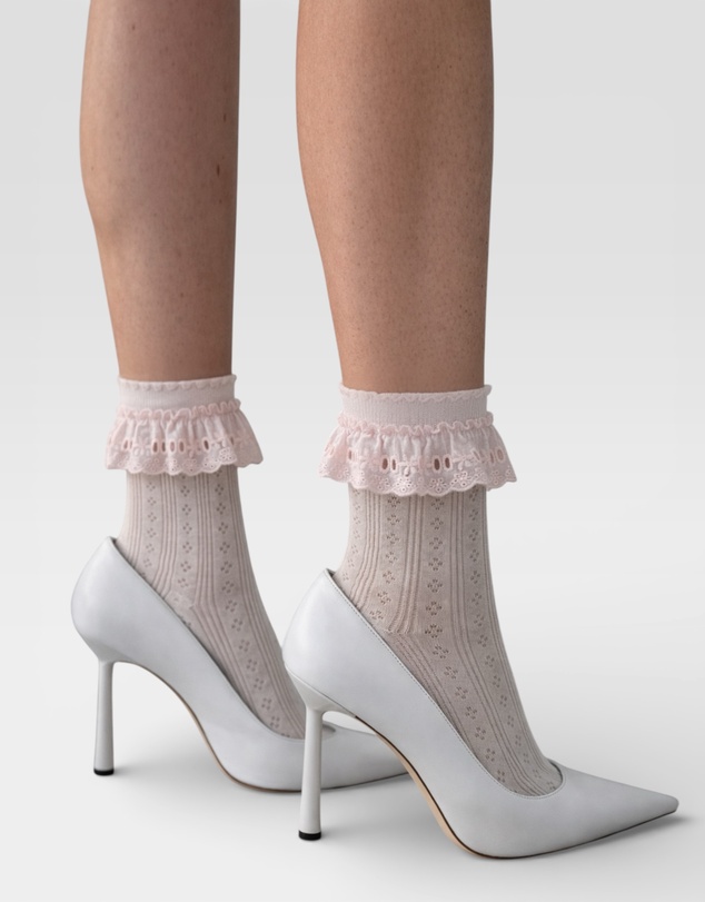 High Heel Jungle - Bobby Lace Frill Trim Cotton Bobby Socks