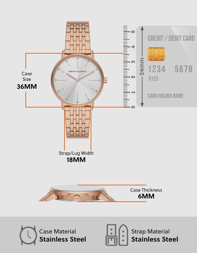 Armani Exchange - Rose Gold Tone Analogue Watch