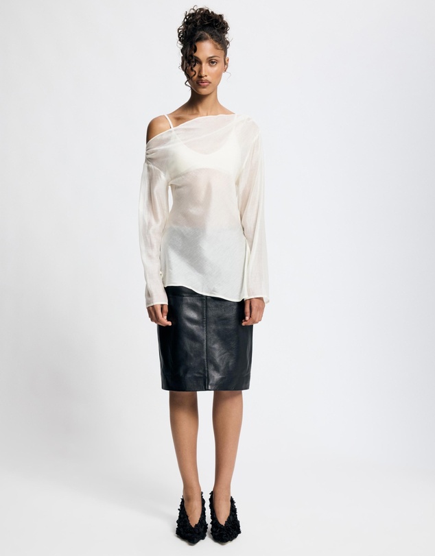 Revibe - Repaired Lover Layla LS Asymmetric Sheer Top - AU 6