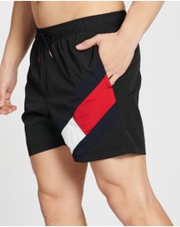 Tommy Hilfiger - Colour Blocked Slim Fit Mid Length Drawstring Swim Shorts