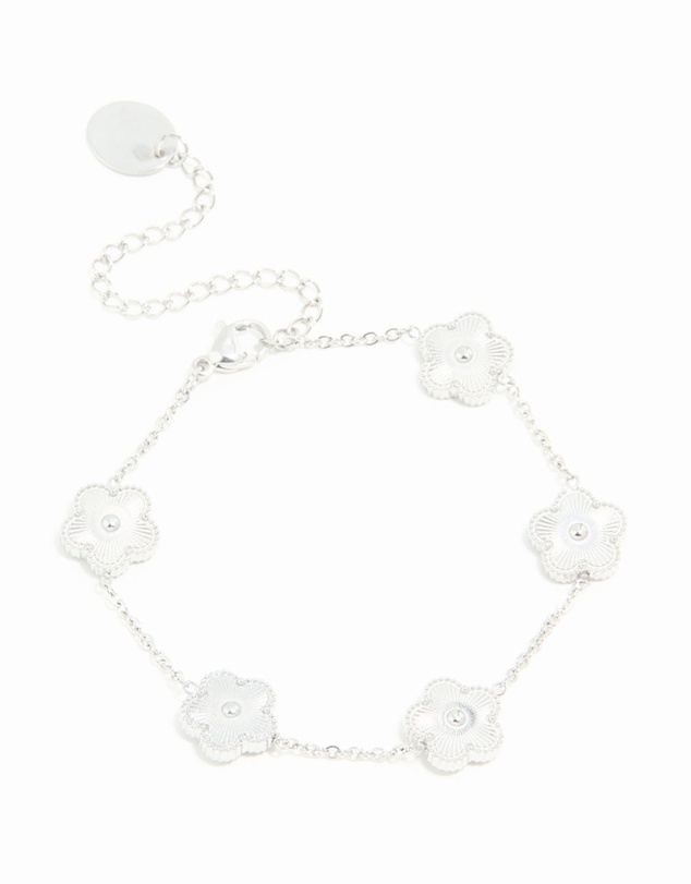 Lovisa - Waterproof Stainless Steel Flower Petals Charm Bracelet