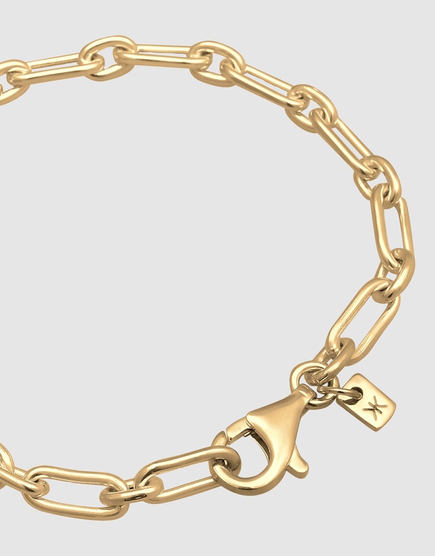 Kuzzoi - ICONIC EXCLUSIVE - Classic Oval Link Chain Bracelet in Gold-Plated 925 Sterling Silver