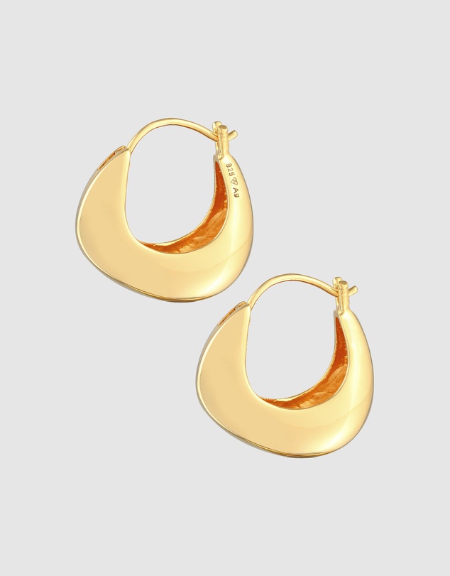 Elli Jewelry - Chunky Hoop Earrings in Gold-Plated 925 Silver