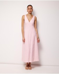 AERE - Haven Linen Beaded Midi Dress
