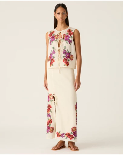 MOS The Label - Frida Embroidery Maxi Skirt