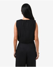 Forcast - Kenya Rouched Linen Top