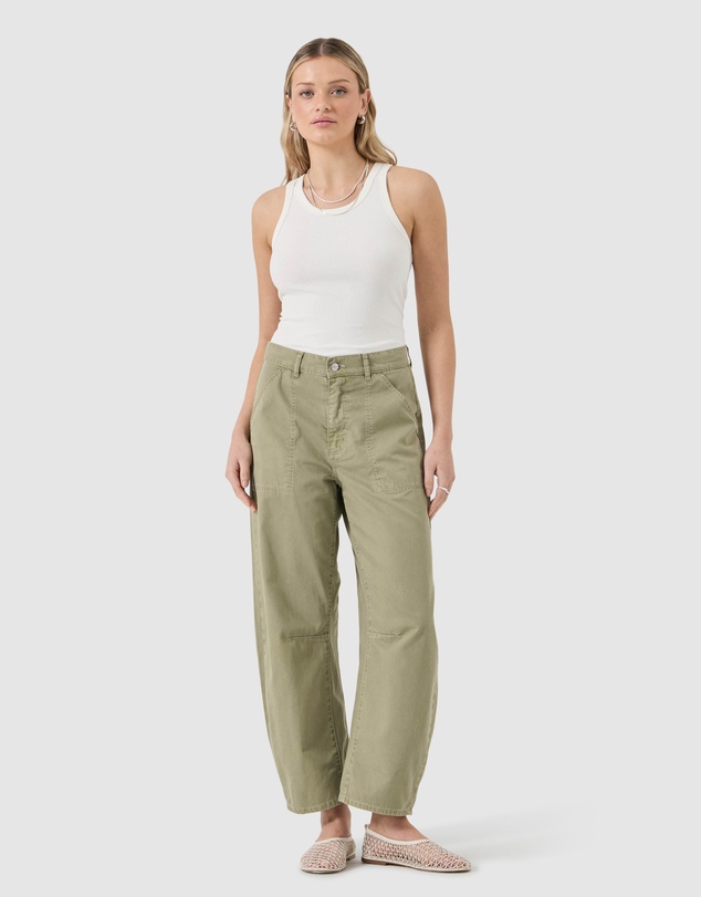 Rolla's - Gigi Barrel Drill Jean - Summer Olive