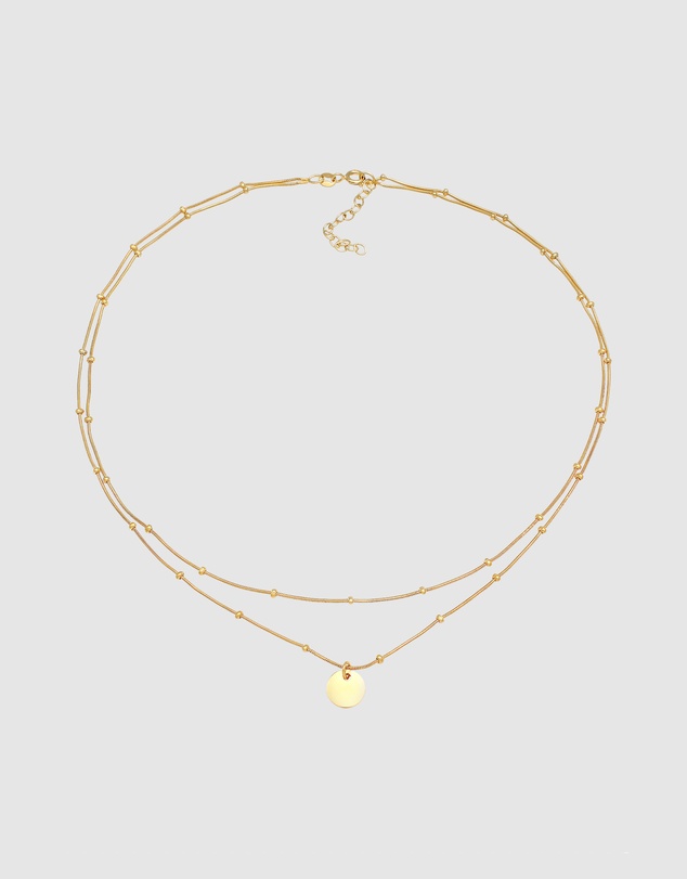 Elli Jewelry - Circle Choker Necklace in Gold-Plated 925 Silver