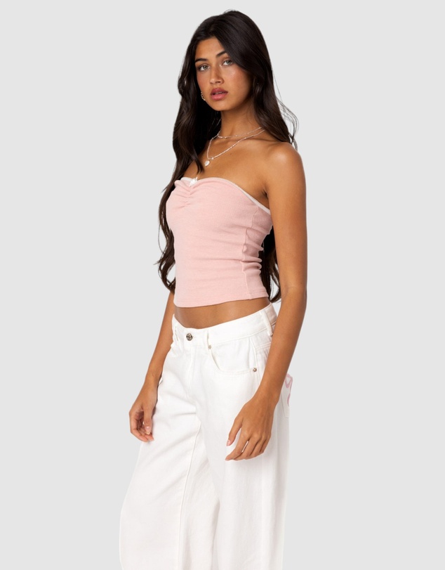 EDIKTED - Kacey Strapless Waffle Top
