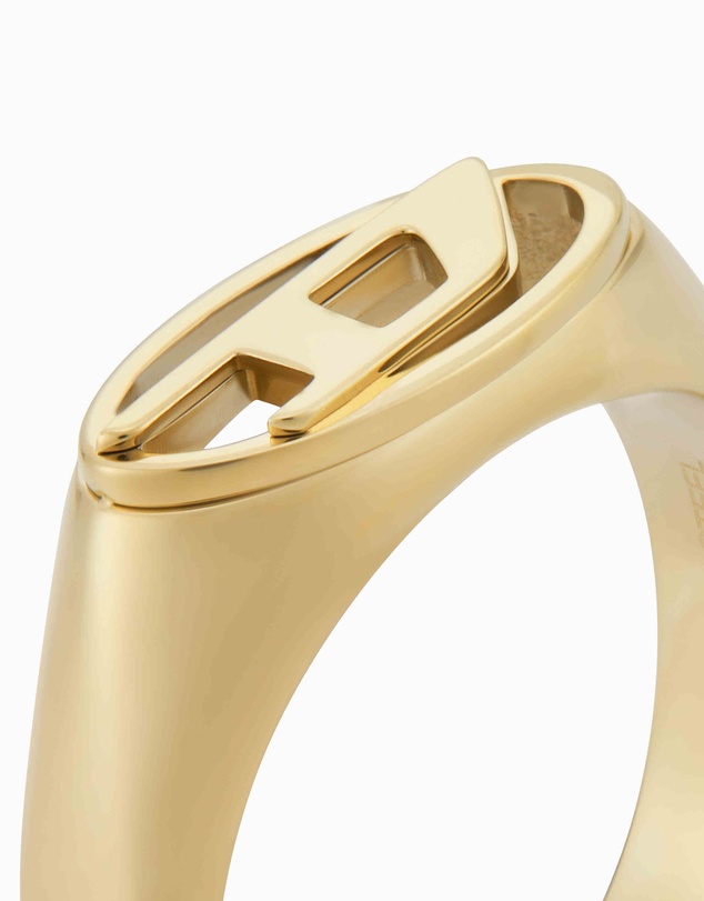 Diesel - Oval D Logo Gold Tone Ring