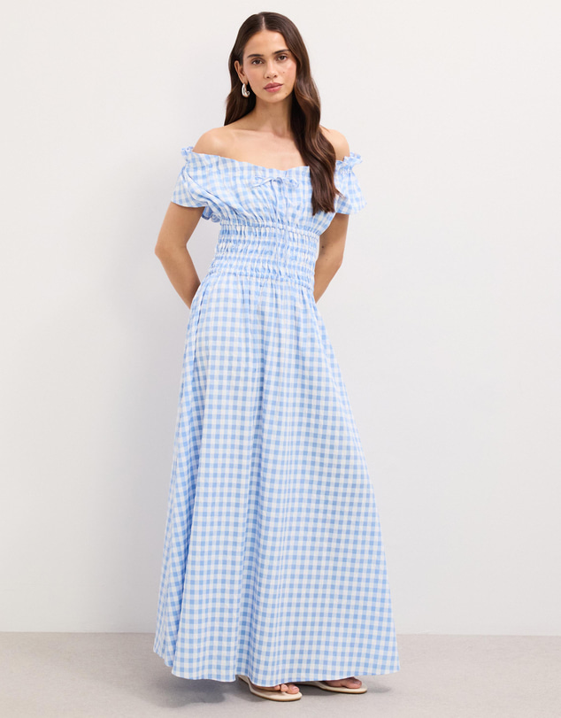 The Fated - Gina Gingham Maxi Dress