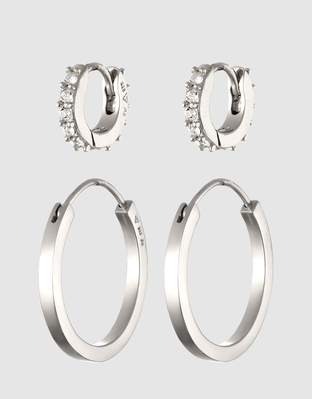 Elli Jewelry - Earrings Set Crystal 925 Sterling Silver