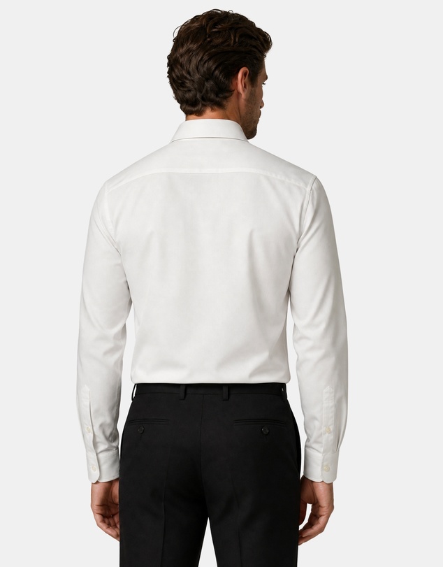 Henry Bucks - HENRY SARTORIAL Easy Care Cotton Shirt WHITE