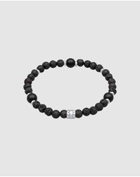 Kuzzoi - ICONIC EXCLUSIVE - Bracelet Men Onyx Black Vintage in 925 Sterling Silver Oxidized