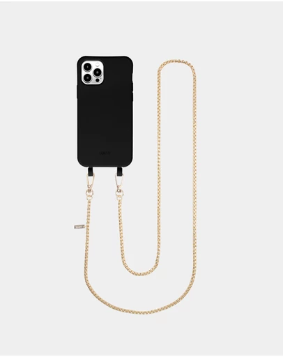 LOUVE COLLECTION - Le Café Noir Phone Case + Gaia Gold-Plated Crossbody Chain