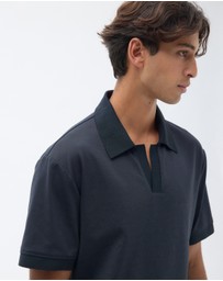 AERE - Open Collar Jersey Polo