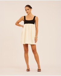 AERE - Delilah Gathered Linen Mini Dress