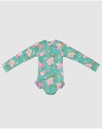 Olga Valentine - Long Sleeve Zip One Piece Swimsuit 