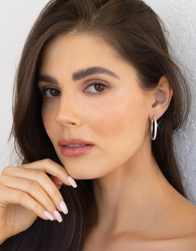 Mestige - Madelyn Hoops - Silver Plated