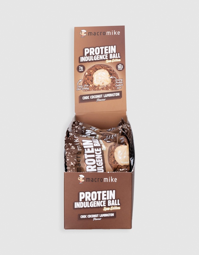 Macro Mike - Choc Coconut Lamington Protein Indulgence Ball - 12x40g