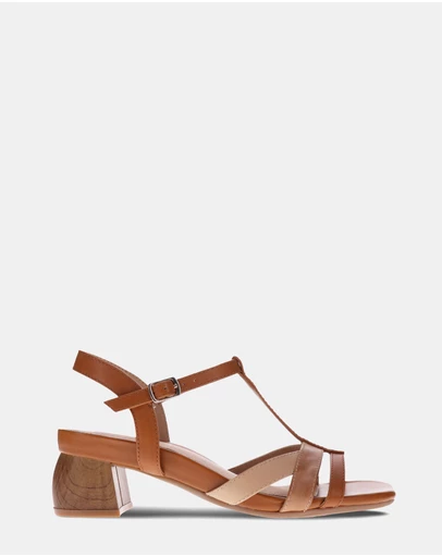 Mia Vita - Yass Heeled Sandal - Tan Multi