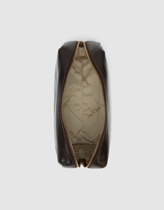 Republic of Florence - The Otto Chocolate Leather Dopp kit