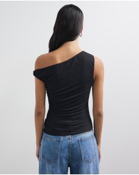 Minima Esenciales - Delphi Twist Off Shoulder Cupro Top