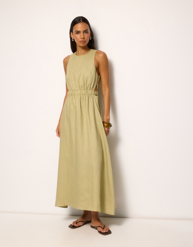 AERE - Mysa Linen Midi Dress