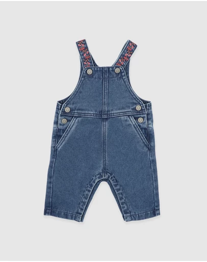 Fox & Finch - Wild Garden Emb Denim Overalls