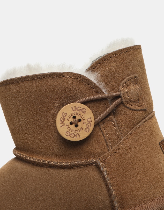 EVERAU - Australian Shepherd Ugg Nolan Kids Mini Button Cow Suede Upper UGG Boots
